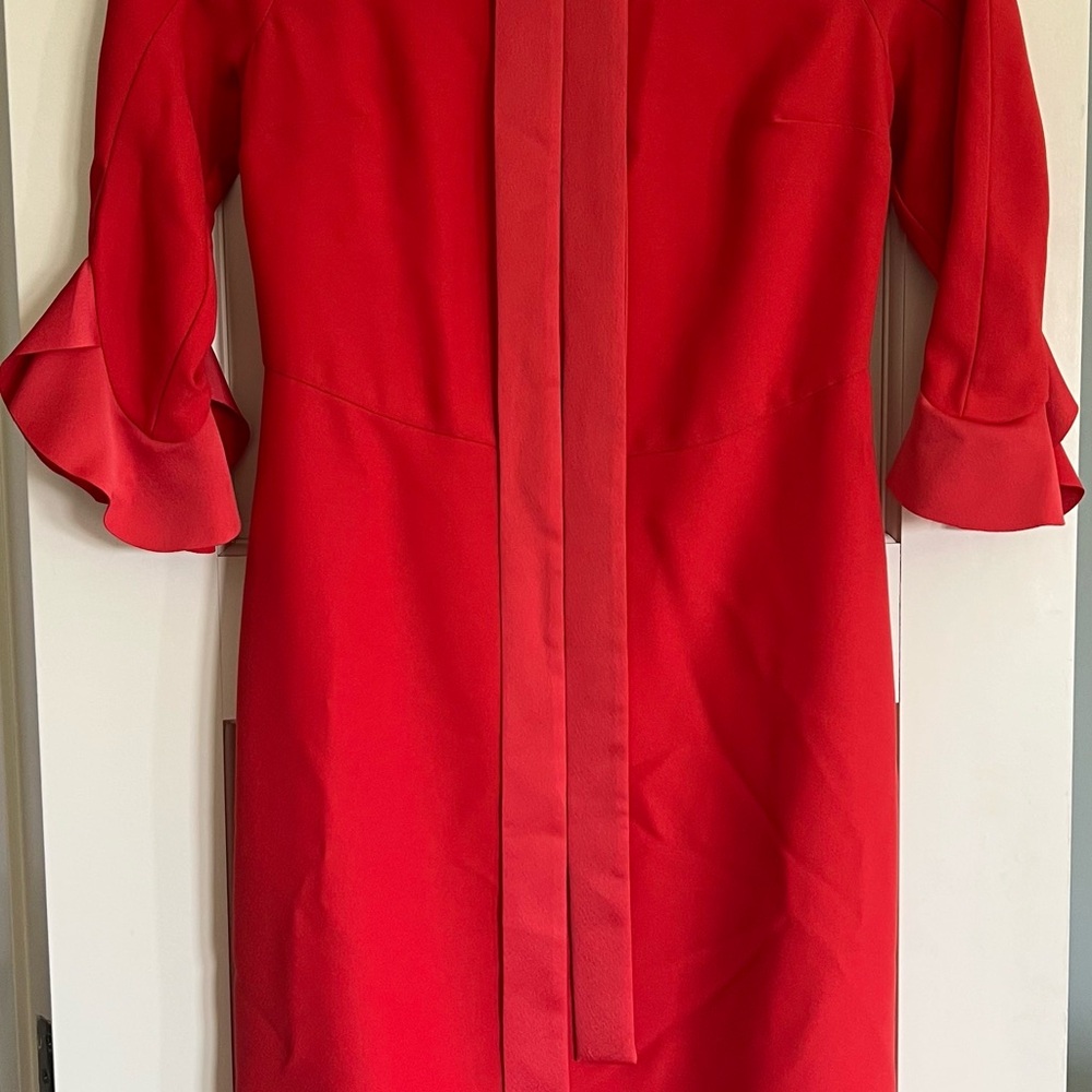 Banana Republic RED/Orange Dress with belt. Casual. Size 0. Flowy sleeves.
